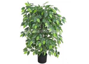 Quality 5 Feet Artificial Decoration Plants Evergreen Fake Silk Ficus Tree With Plastic Base wholesale