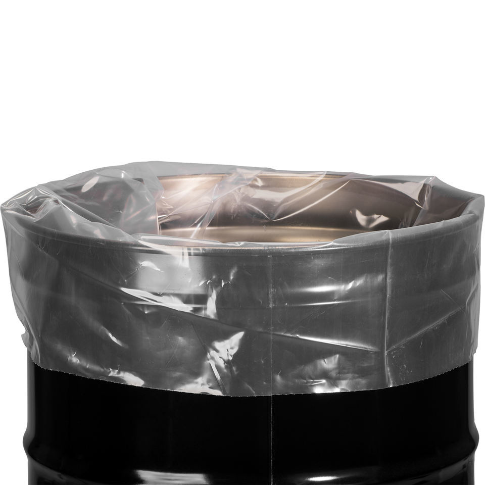 Custom 200 Liter Transparent Drum Liner Bags 4mil Round Bottom Liner