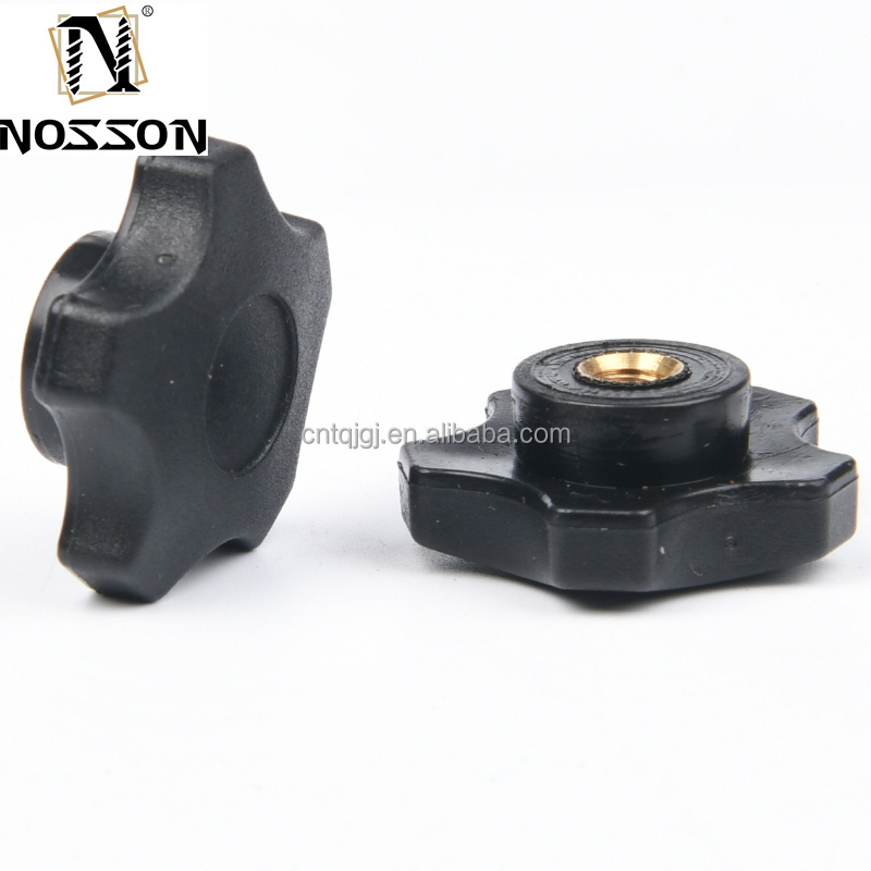 DIN Standard M5 M6 M8 Stainless Steel Plastic Bakelite Knob Three Headed Hand Tightening Nuts for Metric Measurement