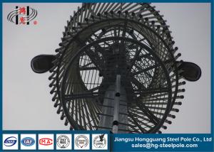 Quality HDG Telescopic Telecommunication Towers , Monopole Cell Tower With Lights wholesale