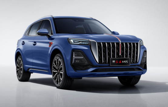 Blue Hongqi Sports Utility Vehicle 185kw 5 Seater Gasoline Hongqi Suv