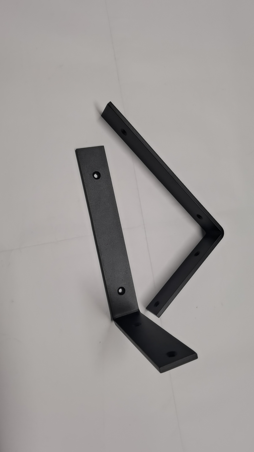 Shelf Brackets Heavy Duty Frosted Black Wall Bracket with Lip for Floating Shelves Rustic Iron Metal Shelf Bracket