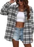 Women′s Flannel Plaid Shirts Button Down Regular Fit Long Sleeve Casual Shirts