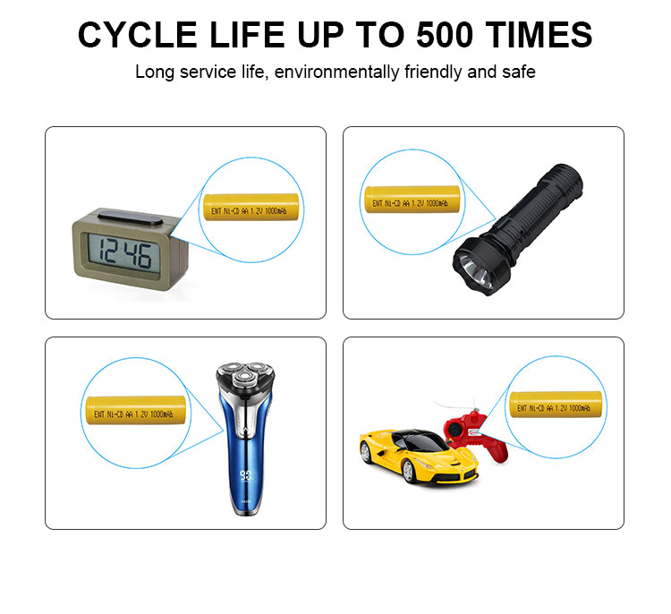 1000mah Nickel Cadmium Battery Pack 1.2v Nicd AA Battery 1200mAh 1300mAh