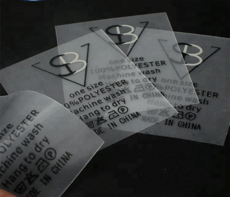 Screen Printed Clear TPU Washing Instruction Labels For Garments