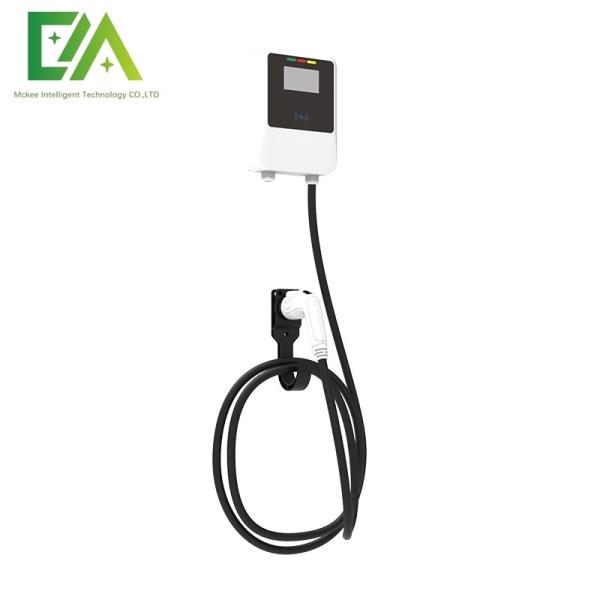7KW 11KW 22KW White Wall-Mounted Electric Vehicle Single Gun AC Charging Pile