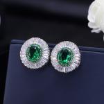 Hip Hop Zircon Diamond Earring Round Earring Simple CZ White Bling Stud Earrings