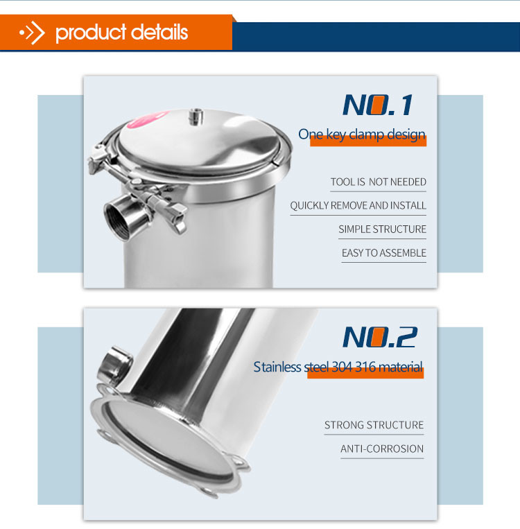 IOS Stainless Steel Single Bag Silver Cartridge Filter Housing For Water Treatment