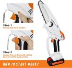 10 Inch Brushless Motor Cordless Portable Chain Saw Machine For Wood Cutting