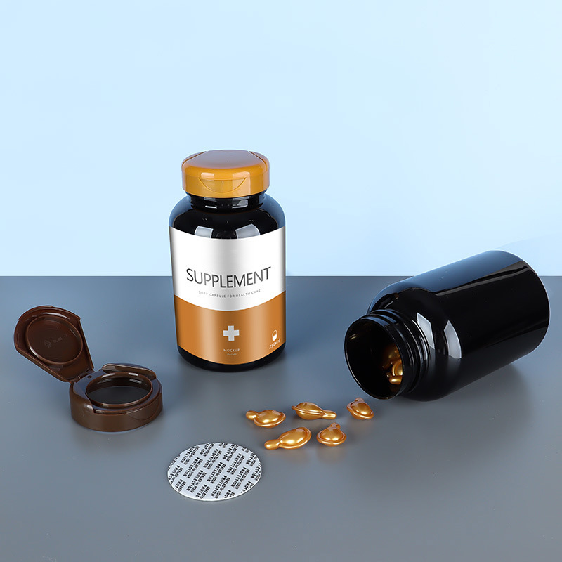 Empty Labels 200ml 300ml PET Pill Organizer Bottle for Pharmacy Pharmaceutical Plastic Vitamin Capsule Container Packaging