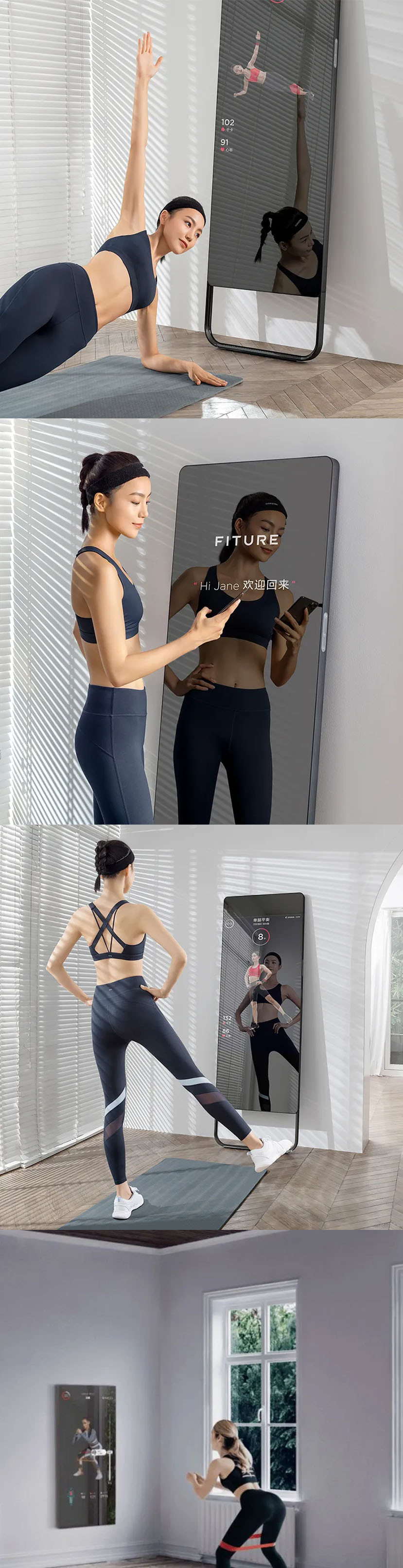 Android Smart Fitness Mirror , Touch Screen Smart Mirror Display
