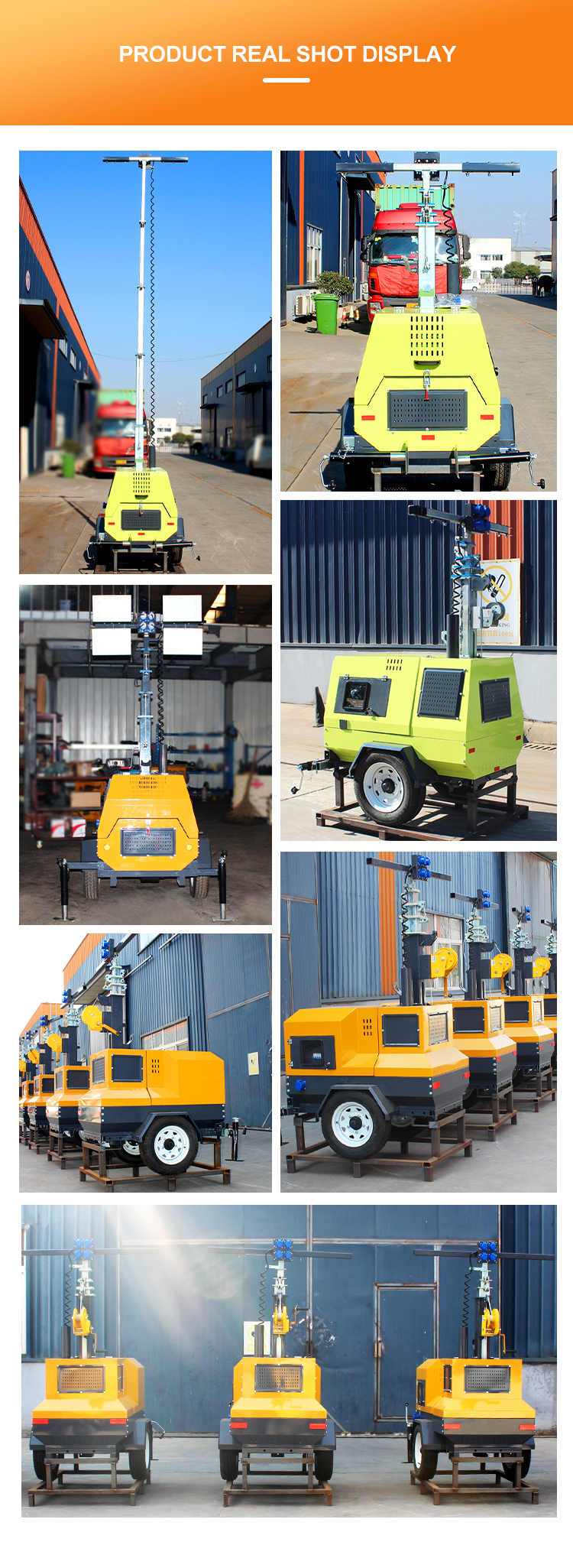 Mobile Hydraulic/Manual Diesel Lighting Tower with 65lm/w Lamp Luminous Efficiency