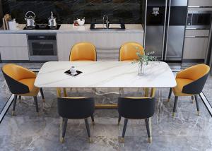 Quality Luxury European Stainless Steel Marble Dining Room Table wholesale