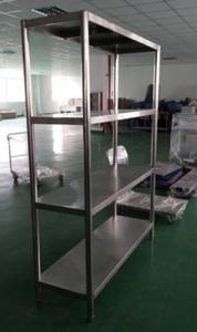 Quality Dismountable Kitchen Storage Stainless Steel Display Racks with 4 round tube legs wholesale