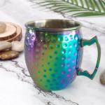 Hot Sell 65ml Moscow mule mug cocktail hammer rainbow-plated cup