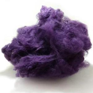 Quality 20D Colored Polyester Fiber 64mm PSF Purple Recycled Polyester Fiber wholesale
