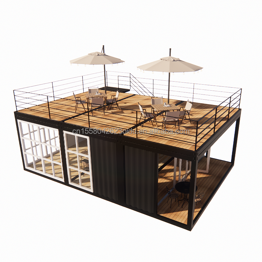 Customized Color Container Bar Coffee Shop with Chinese Design Style and 20 Foot Prefabricated Container