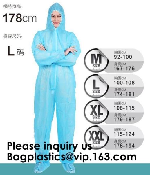 Boot, Hood, Elastic Cuffs, Ankles, Waist. Heavy-Duty Protective Coveralls.