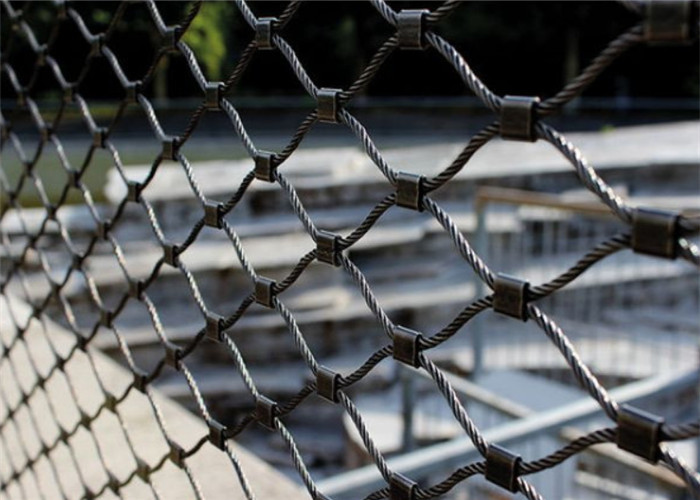 Black Oxide Coated Stainless Steel Wire Rope Mesh Netting for Facade Cladding