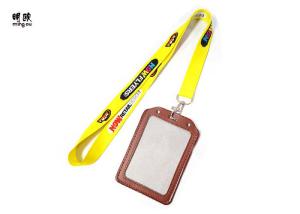 Quality Leather Card Personalized Badge Holder Lanyard For School ID OEM / ODM wholesale