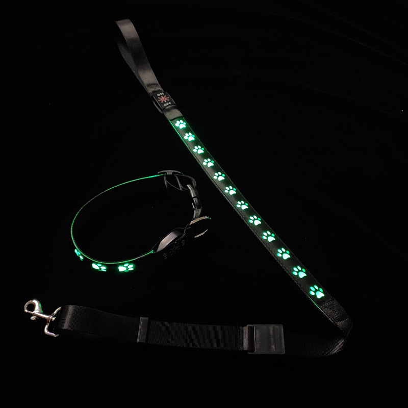 Pet Supplies LED Dog Collar with Custom Logo USB Rechargeable Flashing Modes Slow Flash