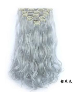High Light Synthetic Fibre Hair Extensions , Thick Ends Clip In Hair Extension