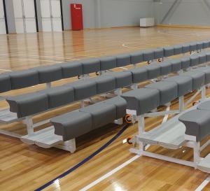 Quality 3 Rows Indoor Outdoor Aluminum Bleachers With Gray Bench Seat wholesale