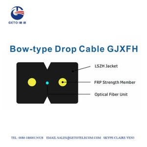 Quality Bow Type G657A 2 Core Fiber Optic Cable , Flat Drop Cable wholesale