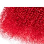 Red Kinky Curly Remy Human Hair Bundles Sew In Weave Bundles Brazilian Bundle