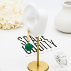 Quality Stainless Steel Fashion Jewelry Earrings Green ball Clip On Stud Earrings wholesale