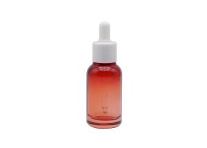 Quality Clear Red Glass Essential Oil Bottle 30ml 50ml 100ml Frosted Clear Cosmetic Dropper Bottle wholesale