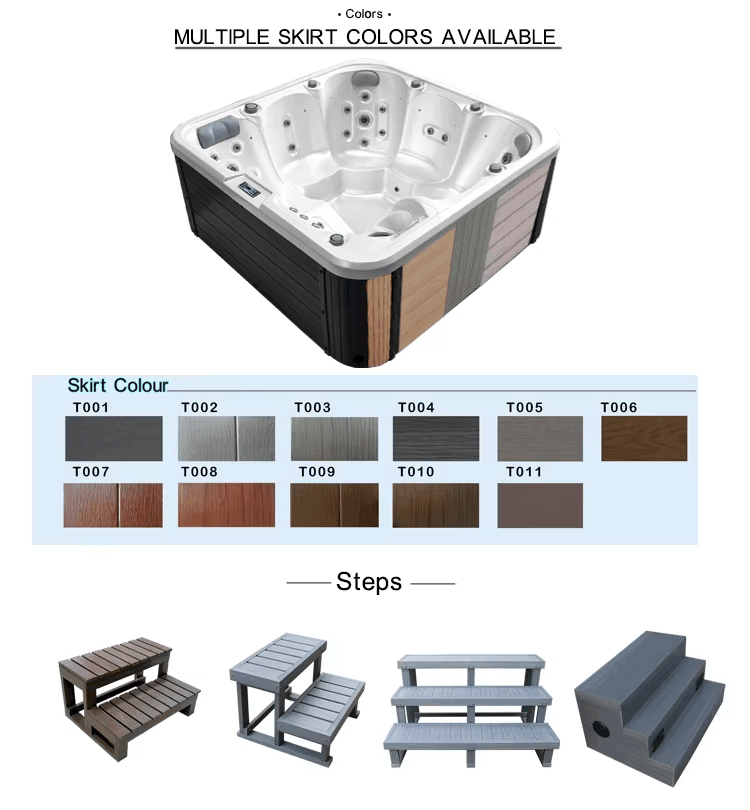 Jacuzzier Outdoor Spa Tub With Hydrotherapy Whirlpool Hot Tub For 5 Person Luxury Massage For Villa Use