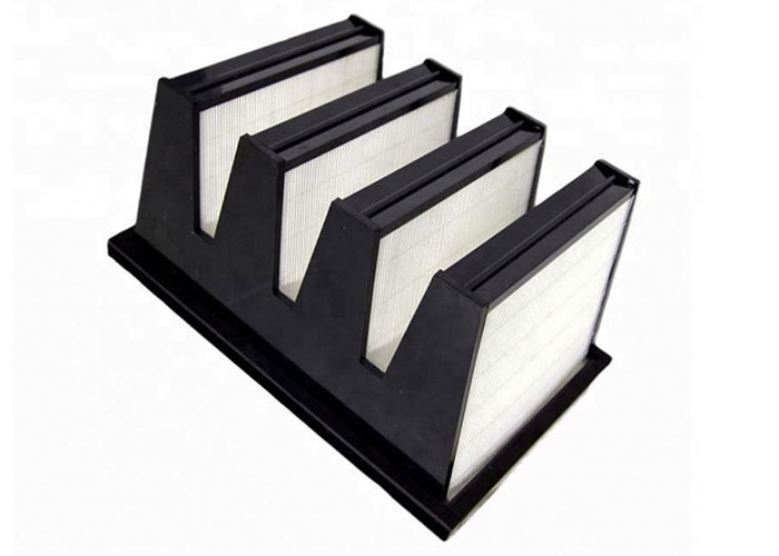 Medium Efficiency HEPA Combined Deep Pleat Air Filter 4 V Bank W Shape