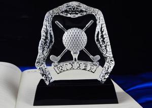 Quality Polished K9 Crystal Golf Ball Trophy , Custom Logo Golf Club Trophy wholesale