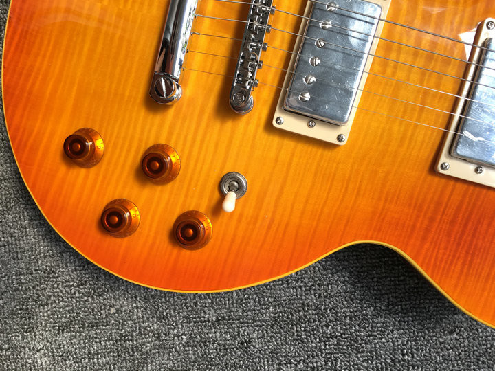 Custom Shop Vintage one piece body and neck lp guitar Double Cut Body ES Electric Guitarra Left Handed Custom Available