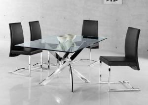 Quality Tempered Glass 0.12m3 67kgs Modern Dining Room Sets wholesale