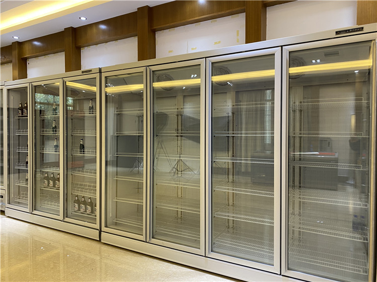 Three Glass Doors Drinks Fridge Soft Drink Beer Refrigerated Display Coolers Upright Cooler