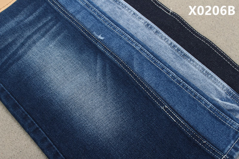 100% Organic Cotton Denim Fabric No Spandex Dark Blue 3/1 Left Hand Weave