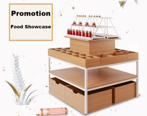 Quality Modern Style Food Store Shelving Shop Display Tables 1000*1000*1350mm wholesale