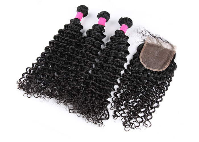 Deep Curly 5A Virgin Brazilian Long Hair Extensions For Woman