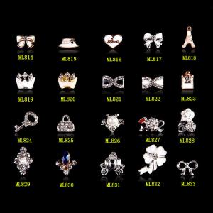 Quality Hot NEW Wholesale Alloy Jewelry 3D Nail Art Jewelry Nail rhinestones Sticker Supplier Number ML814-833 wholesale