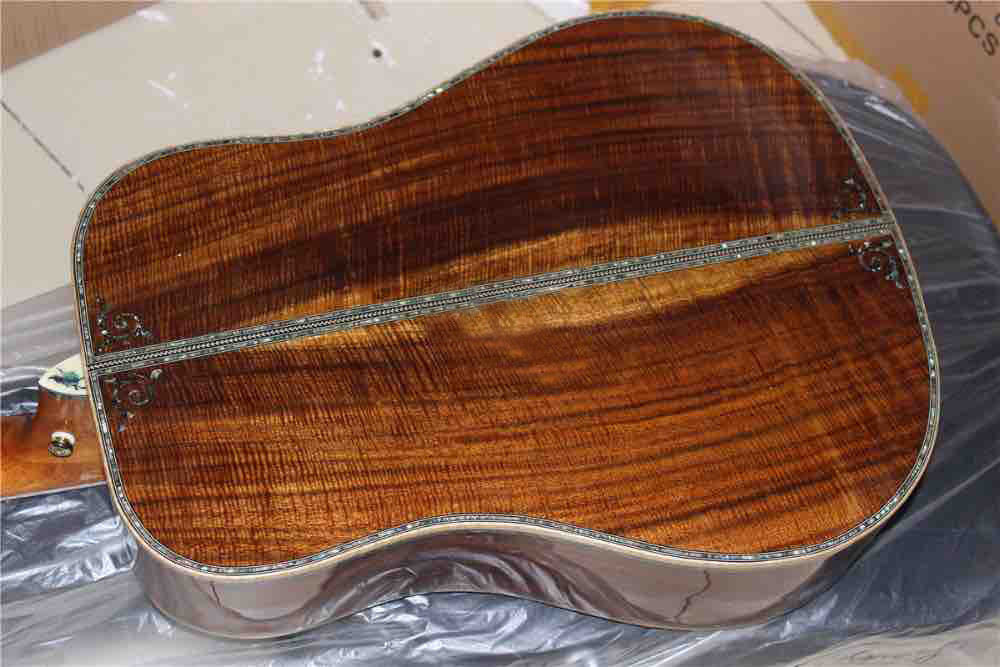 AAAA all solid KOA wood guitar customize D shape body fancy acoustic electric guitar