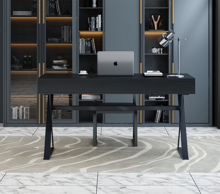 X - Leg Desk Light Luxury Hotel Room Furniture Study Office Black Computer Desk