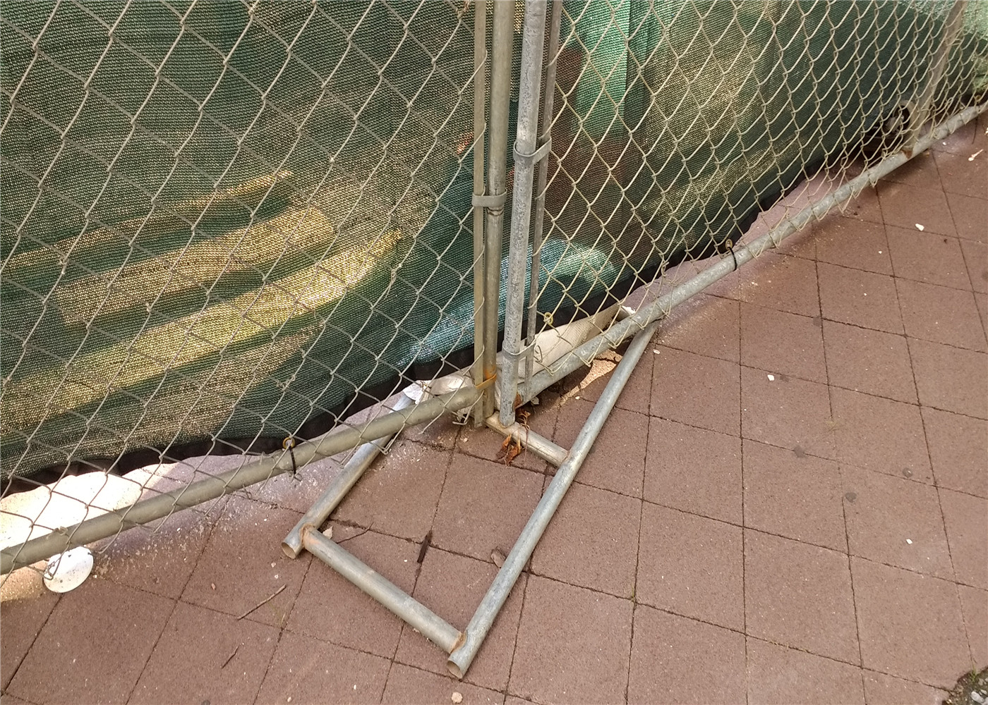 Silver 8ft X 12ft Chain Link Construction Fence ASTM A392-06 Standar