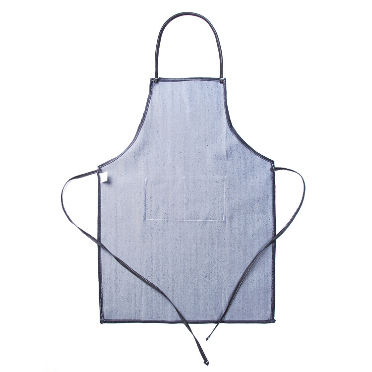 Front Pockets Cotton Apron Washable Vest Smock Tie Closure Traditional Uniform