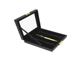 Quality Handmade PU leather Empty Pen Boxes Metal Hinge Closure Customized Logo wholesale