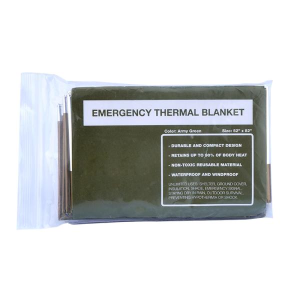 Cheap Ultra Lightweight Compact Olive Emergency Blanket For Emergency First Aid for sale