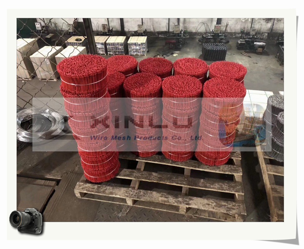 PVC Coated Double Loop Tie Wire Galvanised Φ1.2mm X L 16cm Binding Bar Tie Wire For Bag Closures