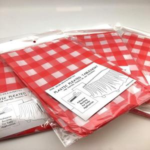 Quality Classic Checked Plastic Ruffled Table Skirt wholesale