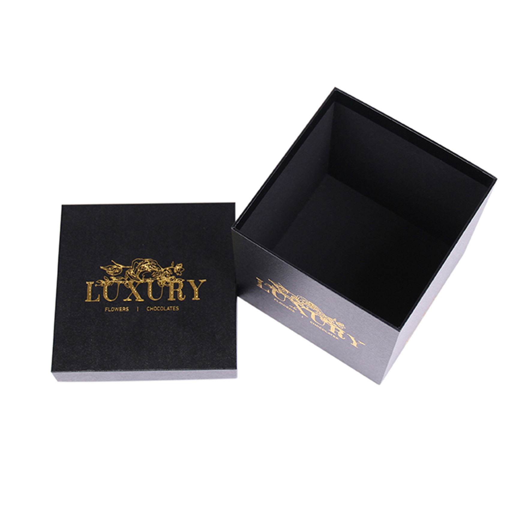 Square Pink Flower Packing Chipboard Gift Boxes With Logo Silver Foiled